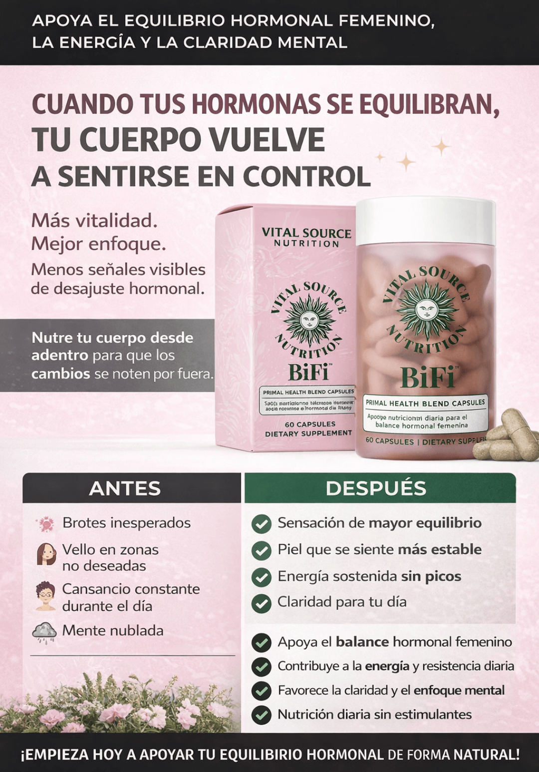 Capsulas BiFi - Enfoque y Equilibrio Hormonal Femenino